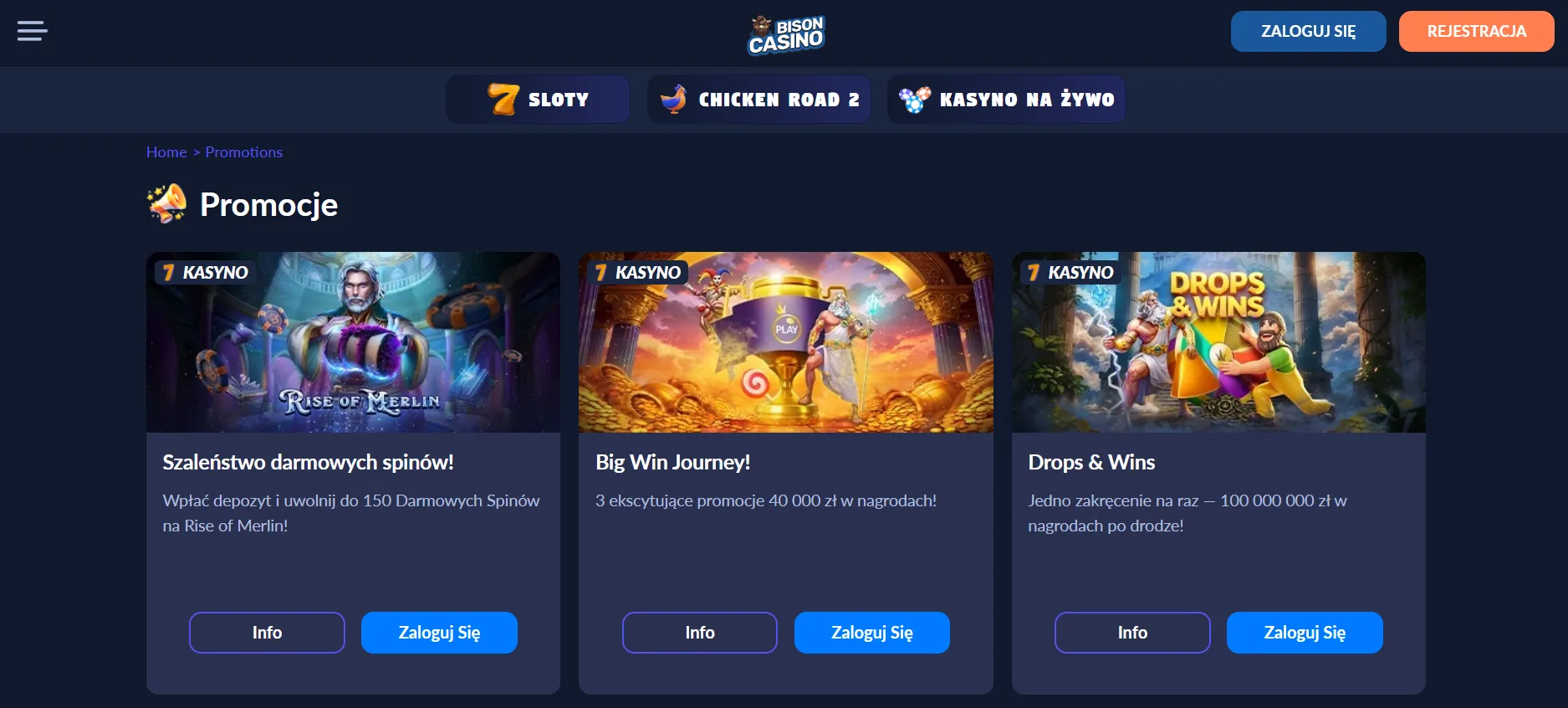Aplikacja Bison Casino — gry, bonusy i płatności w PLN